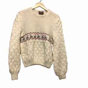 Vintage Mahana New Zealand Wool Sweater Women‎ XS-S Pullover Floral
